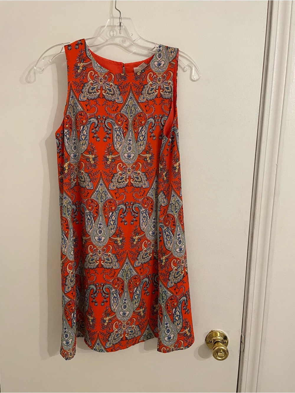 Forever 21 Orange Paisley Sleeveless Shift Dress